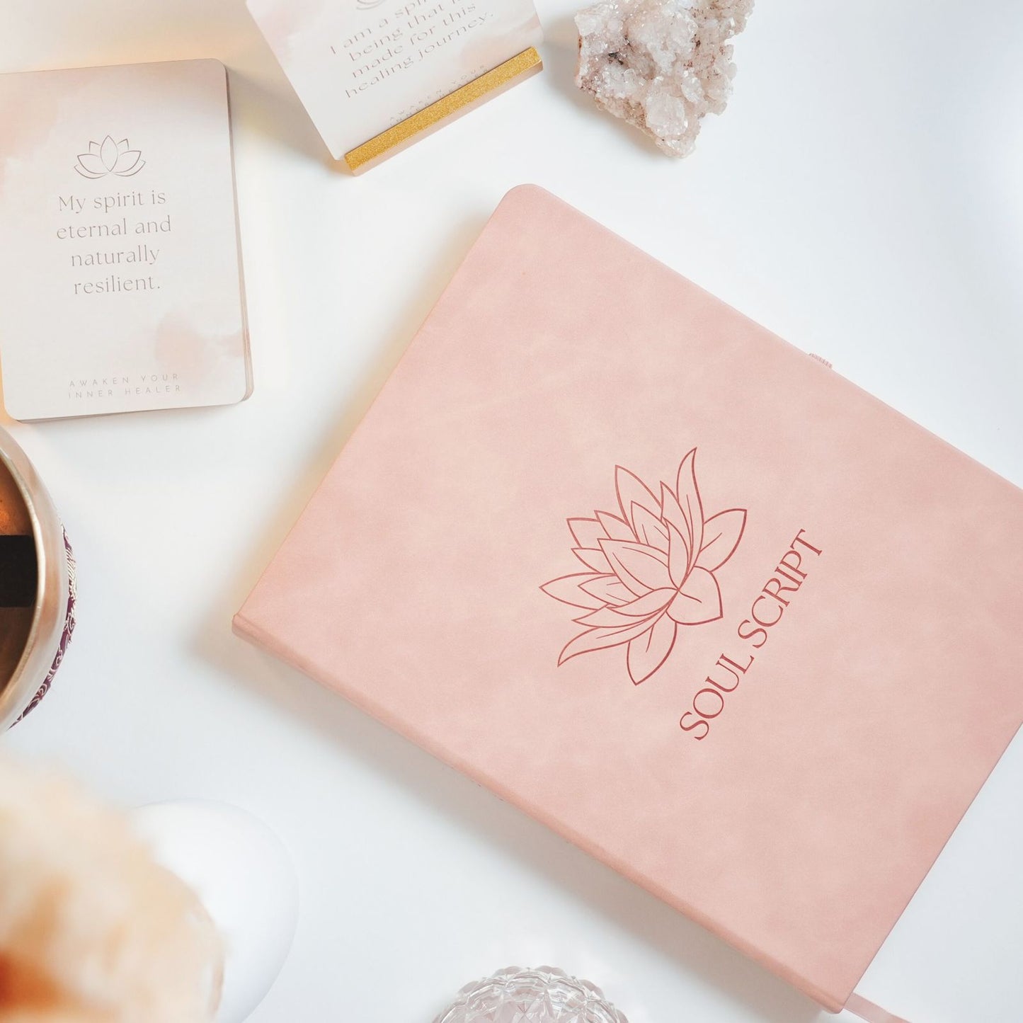 Soul Script Journal & Awaken Your Inner Healer Affirmation Cards Bundle